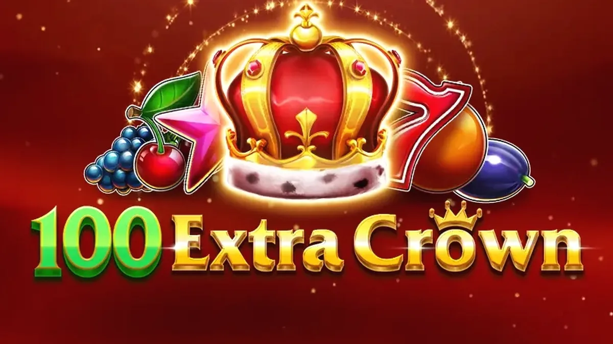 Interface do slot 100 Extra Crown com símbolos de frutas e coroas